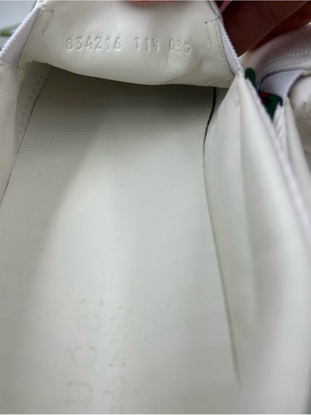 Men’s Gucci white canvas ace slip on sneakers sz 11.5 fits 12.5US made in Italy - Picture 12 of 13